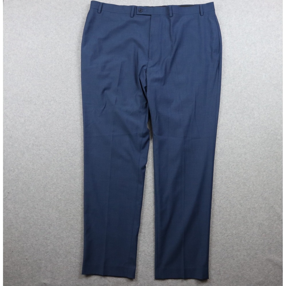 Calvin Klein Pants Mens 42x32 X Slim Fit Dress Suit Formal Flat Front Blue